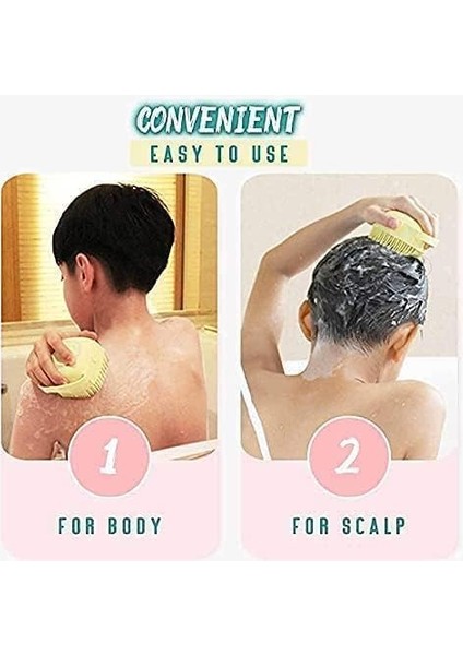 Kyrotech Silikon Banyo ve Duş Fırçası, Dahili Sabun & Şampuan Hazneli, Yumuşak Masaj Etkili, Ergonomik Kaymaz Tasarım, Çocuk, Yetişkin ve Evcil Hayvan Temizliği Için Hijyenik Duş Fırçası