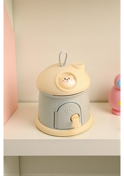 Mavi Renk LED Işıklı Pofuduk Kedi Kumbara – Sticker Hediyeli Sevimli Çocuk Gece Lambası 17X17 cm