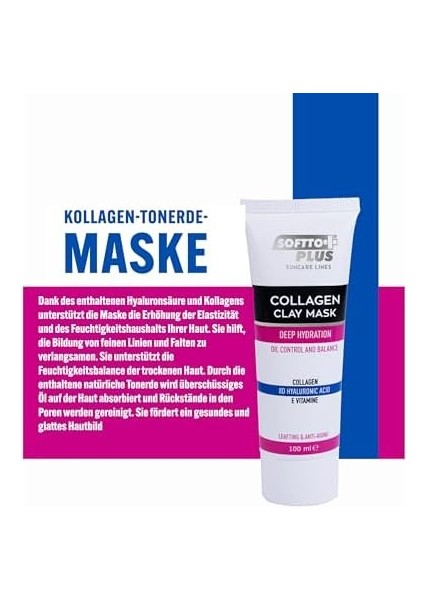 Softto Plus Kolajen Yağ Kontrol ve Dengeleyici Kil Maskesi 100 ml