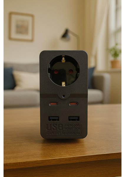 Wınnboss 3438 – Isıya Dayanıklı Termal Akım Korumalı Priz (4×usb + 1×power)