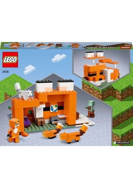 Minecraft® Tilki Kulübesi 21178 – Oyunlarını Seven Çocuklar Için Oyuncak Ev Içeren Yaratıcı Oyuncak Yapım Seti (193 Parça) fiyatları