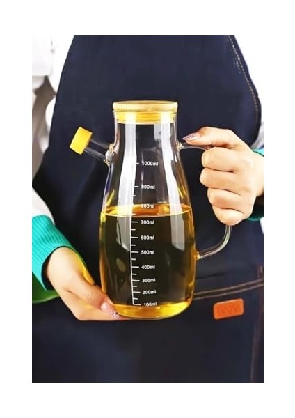 Cam Yağdanlık Bambu Kapaklı Borosilikat 1000 M fiyatları