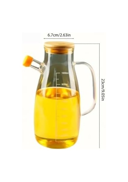 Cam Yağdanlık Bambu Kapaklı Borosilikat 1000 M modelleri