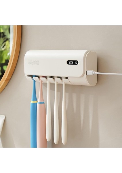 Mioji Mio UV5F Pro 2600MAH Şarj Edilebilir Uv Sterilizatörü Diş Fırçası Tutucusu Beyaz