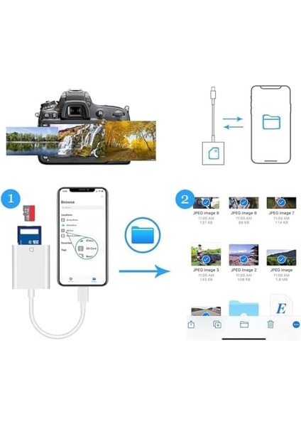 Lightning Girişli 11 12 13 14 Uyumlu Kart Okuyucu Sd Kart Adaptörü Tf Kart Okuyucu Disk Adaptörü Mobil Kart Okuyucu Hızlı Aksesuarları Bağlayın - (S101 - Lightning) fiyatları