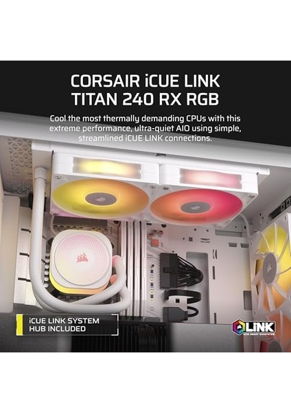 Corsaır Icue Lınk Tıtan 240 Rx Rgb Aıo 240MM Işlemci Soğutucusu - Beyaz (CW-9061020-WW) fiyatları