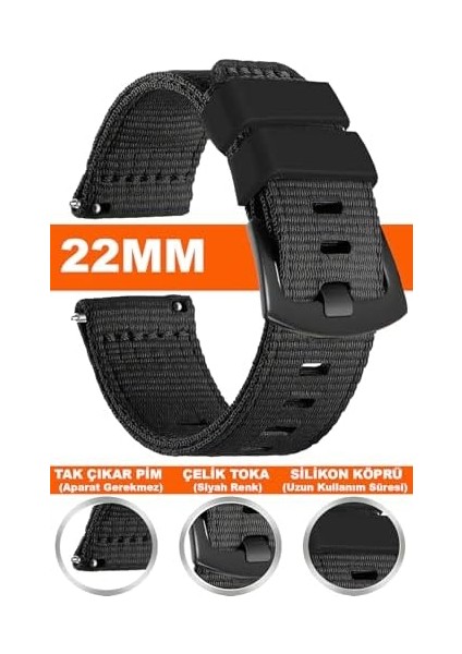 Gt Gt2 Gt3 Gt4 Gt5 Pro 46MM- 5 -Lite Uyumlu 22MM Perlon Kumaş Saat Kordonu Kayışı Nt1 modelleri