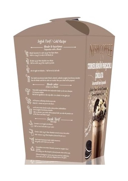 Nish Italyan Karamel, Cookies Bisküvi Parçacıklı Çikolata Aromalı Toz Içecek 2’li Set (2X250 Gr) modelleri