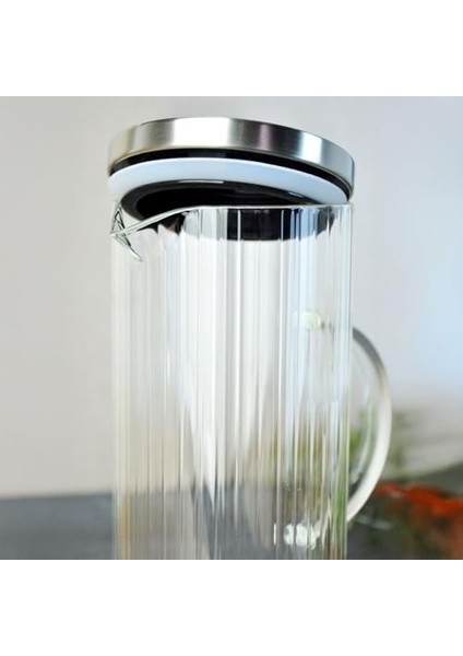 1500ML Metal Kapaklı Borosilikat Cam Yağlık & Sürahi – Şık, Dayanıklı ve Sağlıklı Saklama Çözümü (9cm x 23CM) fiyatları