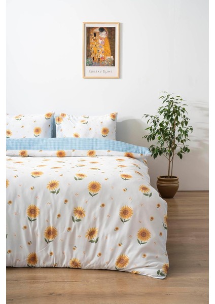 Ayçiçeği Çift Kişilik Pamuklu Nevresim Takımı