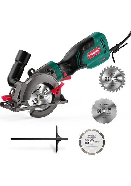 Daire Testeresi, 750W Daire Testere 3500U, 6 Testere Bıçağı (115 ve 125 Mm), Kılavuz ve Kılavuz Ray, Maksimum Kesme Derinliği 48 mm (90°)/32 mm (45°), Yumuşak Metal, Vb.