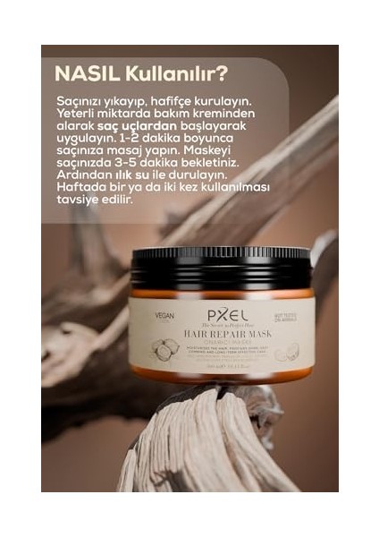 Pxel Saç Onarıcı Maske 300 ml | Yıpranmış Kuru Saçlar | Onarıcı, Besleyici, Vegan Saç Maskesi modelleri