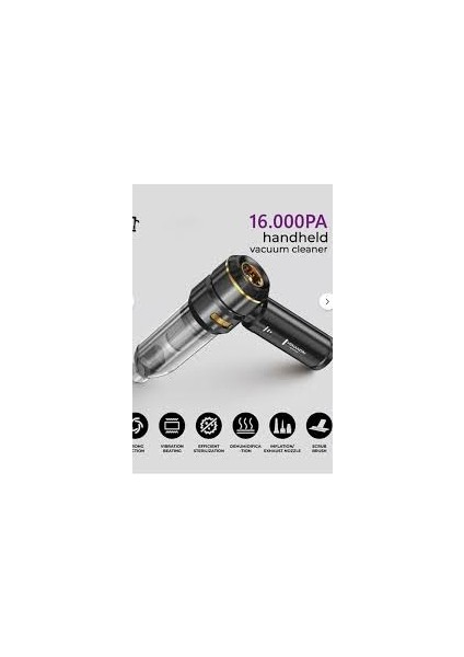 Yüksek Güçlü Kablosuz Süpürge – 6000 Mah, 3 Filtre, Aparatlı, Torbasız Araç Içi Süpürge