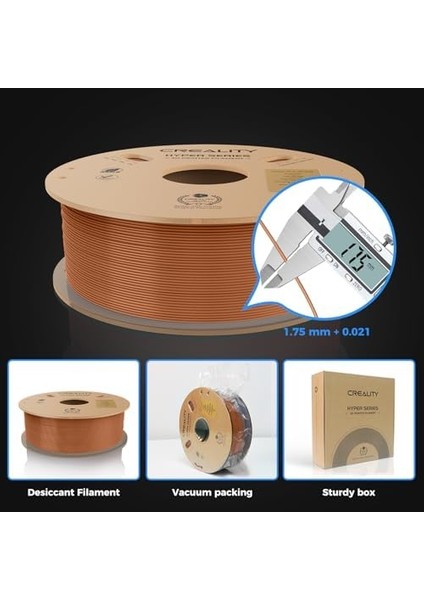 Creality Pla Filament Hyper 3D Yazıcı Filamenti 1,75 mm 1 Kg: Yüksek Hızlı Pla 30-600 Mm/s Boyut Hassasiyeti +/- 0,02 Mm, Çoğu 3D Yazıcı Için, Pla modelleri