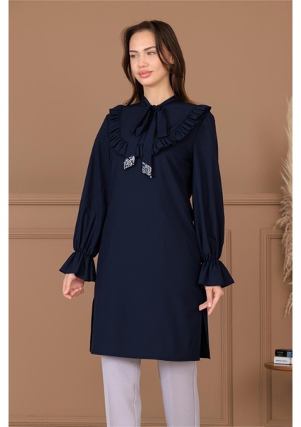 Asel Tesettür Takım Lacivert ELB82 modelleri
