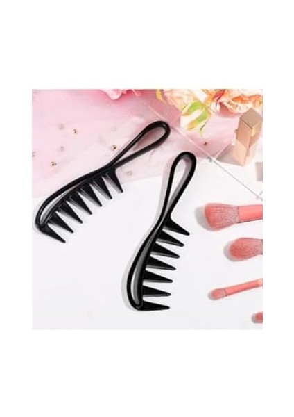 Gaman Kadın-Erkek Saçı Şekil Verme Tarağı - Profesyonel Tarak - Saç Açıcı Tarak Geniş Dişli 19CM Siyah