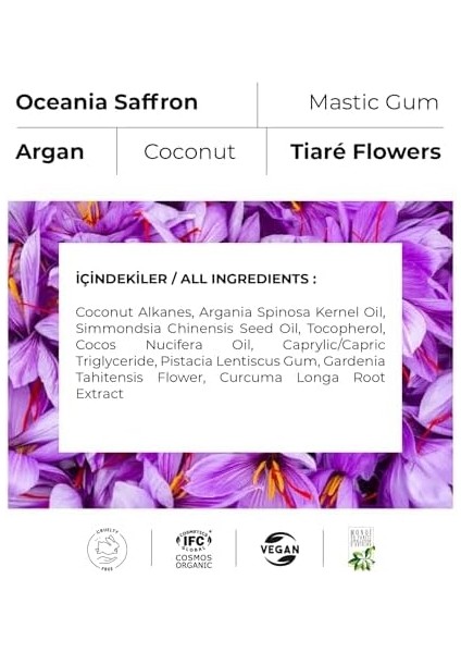 Saffron Cosmos Organic Sertifikalı Kaş Kirpik Güçlendirici Serum – Hızlı Uzama Sağlayan Cildi Tahriş Etmeyen Ileri Düzey Kirpik Serumu – Daha Uzun Daha Gür Daha Dolgun Görünüm – Vegan