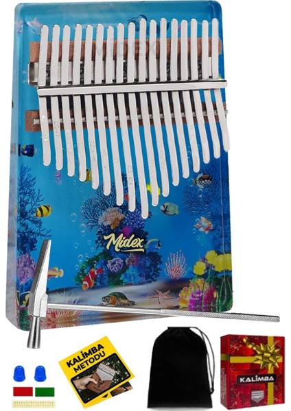 KLX-640 Okyanus Cam Kalimba 17 Tuşlu Full Set
