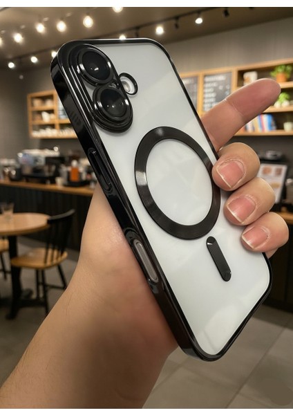 iPhone 17 Kılıf Kamera Lens Korumalı Magsafe Şarj Kilifi Şeffaf Renkli Yumuşak Kapak