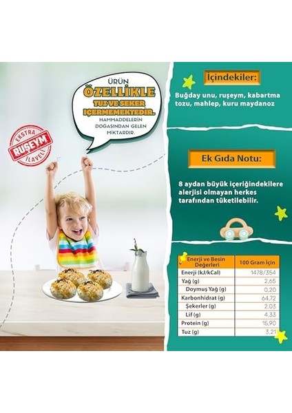 Makarna Lütfen! Tuzsuz Mahlepli Poğaça Karışımı 375 Gram