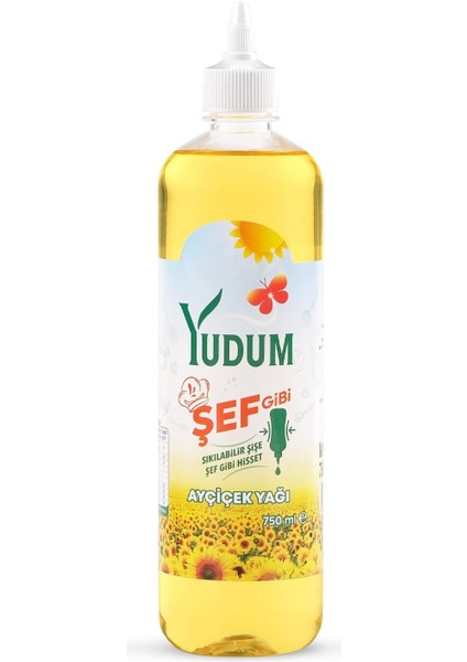 Yudum Şef Gibi Ayçiçek Yağı 750 ml Sıkılabilir Pet Sişe fiyatları