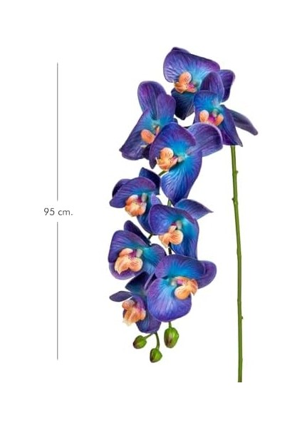 Yapay Orkide Gerçek Dokulu Mor-Mavi 95 Cm. modelleri