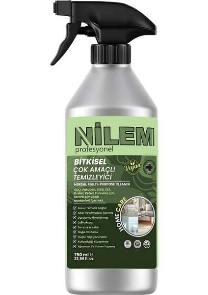 Nilem PROFESYONEL%100 Bitkisel Çok Amaçlı Temizleyici Vegan Leke Çıkarıcı - Yağ Çözücü 750 ml