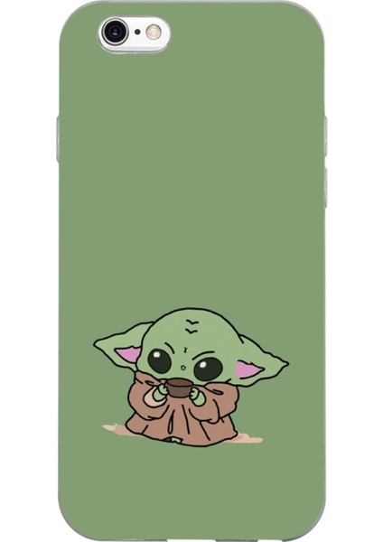 6s Plus ile Uyumlu Yeşil Baby Yoda Telefon Kılıfı