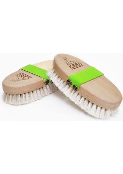 %100 Doğal At Kılı Masaj ve Kuru Fırçalama Için Fıstık Yeşil Kemerli Vücut Peeling Selülit Fırçası