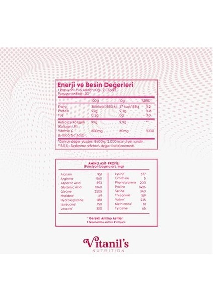 Vitanils Hydrolyzed Collagen Peptides - 300GX1 fiyatları