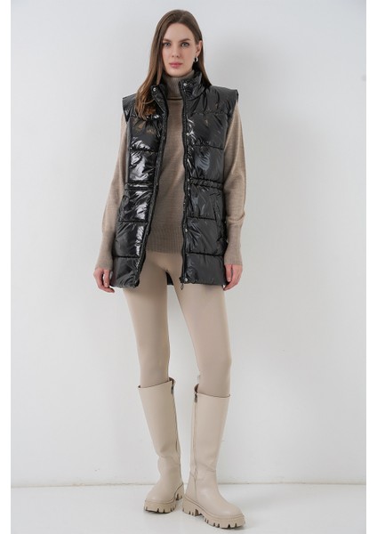 Kadın Parlak Şişme Yelek 5218 - Siyah fiyatları