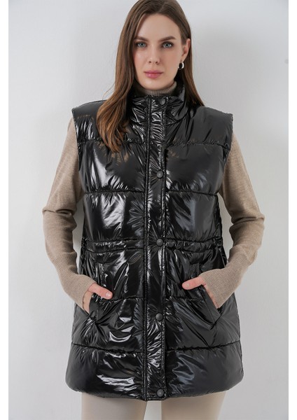 Kadın Parlak Şişme Yelek 5218 - Siyah modelleri