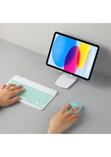 Kablosuz Klavye Mouse Seti, Bluetooth ve 2.4ghz, Sessiz Tuşlar, Windows Mac Ios Uyumlu, Taşınabilir Ergonomik Tasarım, Uzun Pil Ömrü (Yeşil) modelleri