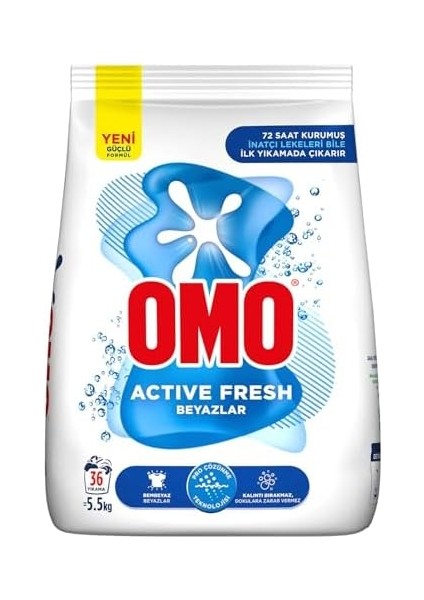 Omo Active Fresh Beyazlar Toz Deterjanı 5.5 kg modelleri