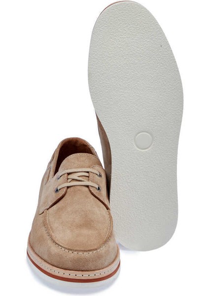 Bej Hakiki Süet Deri Erkek Casual Ayakkabı - E24I1AY56642-P13