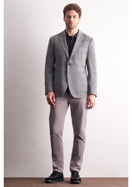 Lacivert Mono Yaka Ekose Desen Pamuklu 6 Drop Comfort Fit Classic Ceket 1002255152 fiyatları