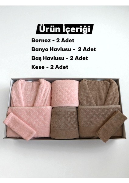 8 Parça Hasır Aile Bornoz Seti - Çeyiz Seti - %100 Pamuk - Orijinal Lüks Kutu fiyatları