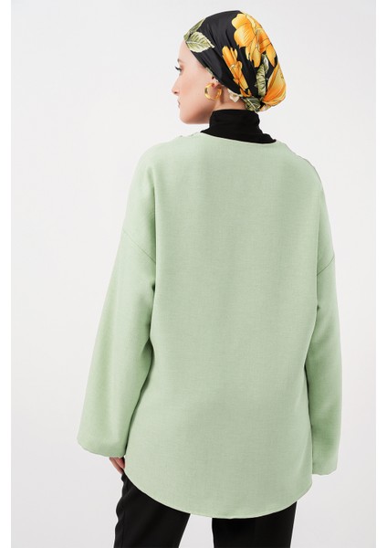 Keten Tesettür Kimono 5968 - E.yeşil modelleri