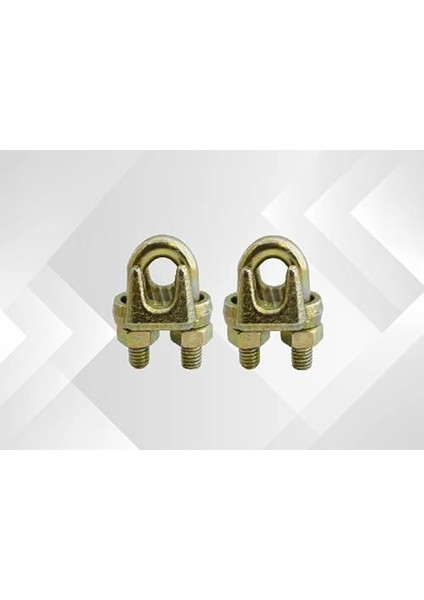 Halat Kelepçesi, 12MM A Tipi, Sarı Galvaniz Kaplama, 2'li Set modelleri