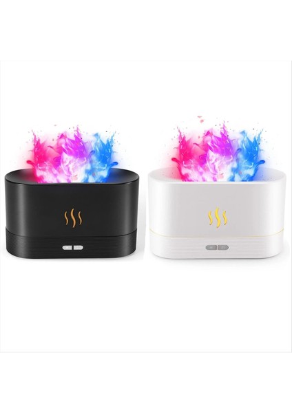 USB Güç Taşınabilir Masaüstü Nemlendirici 7 Renk Işığı ile Simüle Alev Hava Nemlendiricisi Bahar Hediyesi (Yurt Dışından)
