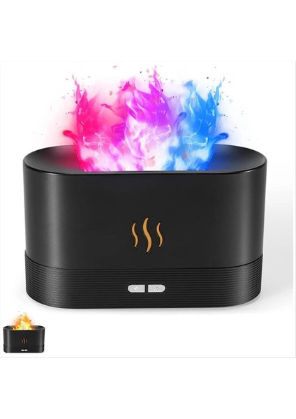 USB Güç Taşınabilir Masaüstü Nemlendirici 7 Renk Işığı ile Simüle Alev Hava Nemlendiricisi Bahar Hediyesi (Yurt Dışından)