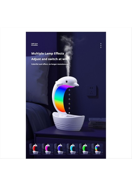 Dolphin Su Damlacık Nemlendiricisi Bluetooth Hoparlör Işık Tonu Nemlendirici Renkli Işıklar (Yurt Dışından)