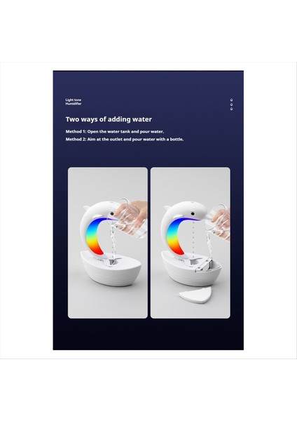 Dolphin Su Damlacık Nemlendiricisi Bluetooth Hoparlör Işık Tonu Nemlendirici Renkli Işıklar (Yurt Dışından)