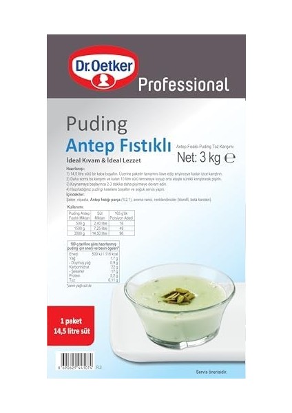Dr. Oetker Antep Fıstıklı Puding 3 kg