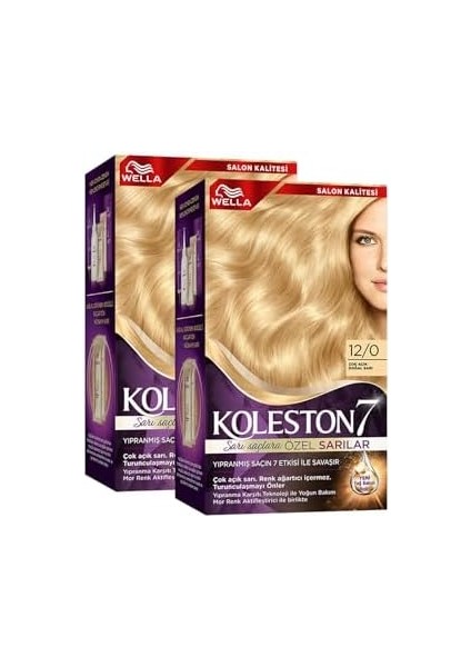 Wella Koleston Supreme Kit 12/0 Çok Açık Doğal Sarı X2'li Set modelleri