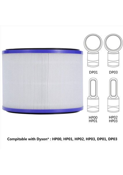 2x Dyson Pure Hot + Cool Link HP00 HP00 HP02 HP02 HP03 DP01 Hepa Hava Arama Filtre (Yurt Dışından)