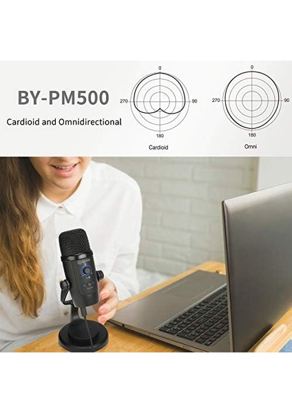 USB Kondansatörlü Mikrofon, BY-PM500 USB Stüdyo Mikrofonu, Windows, Mac ve Pc Için, Vokal, Youtube Akışı, Oyun, Konferans Çağrısı, Asmr, Podcast Video Kaydı Için Çıkarılabilir Stant fiyatları