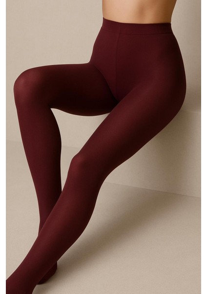 Kadın Orta Kalın Mevsimlik 40 Den Opak Mat Bordo Külotlu Çorap