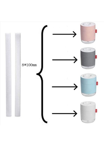 Nemlendirici pamuklu çubuklar nemlendirici doldurma çubuğu taşınabilir portatif kişisel usb mini nemlendirici filtre değiştirme elemanları 30 adet (Yurt Dışından)