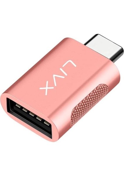 Livx USB 3.0 To Type-C Çevirici Dönüştürücü Otg Adaptör Rose Otgrg